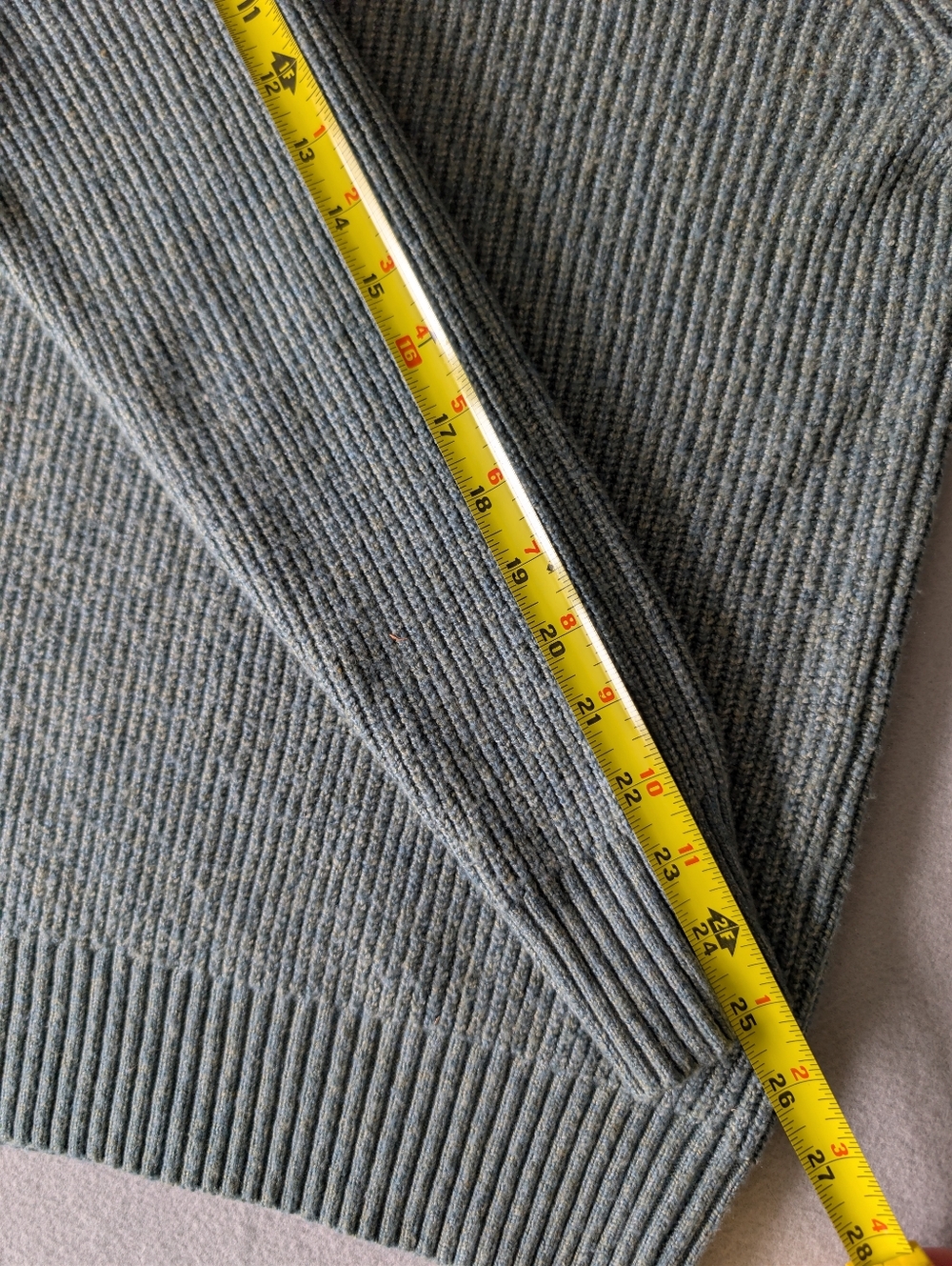 Sage Green Teal Ribbed Knit Sweater Mens Small Minimalist Crewneck Cozy Pullover image 8